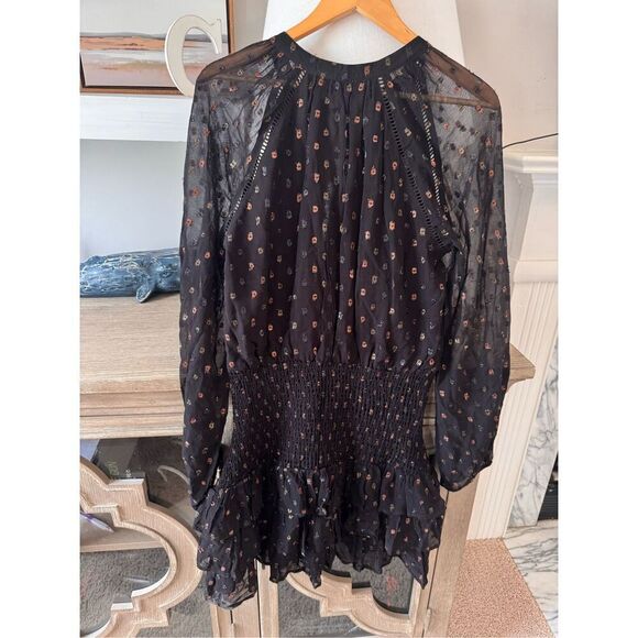 NWOT Allison New York Scarlett Black Metallic Dress Size Large - Picture 8 of 12